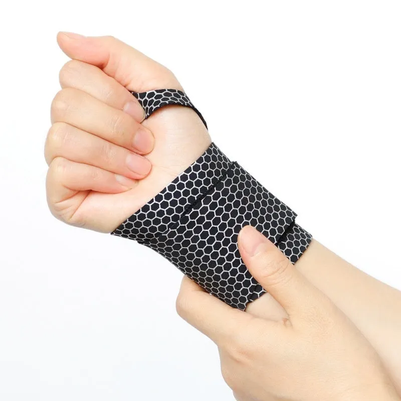 Lycra elastic wristband seamless adjustable sports strap in black with honeycomb texture