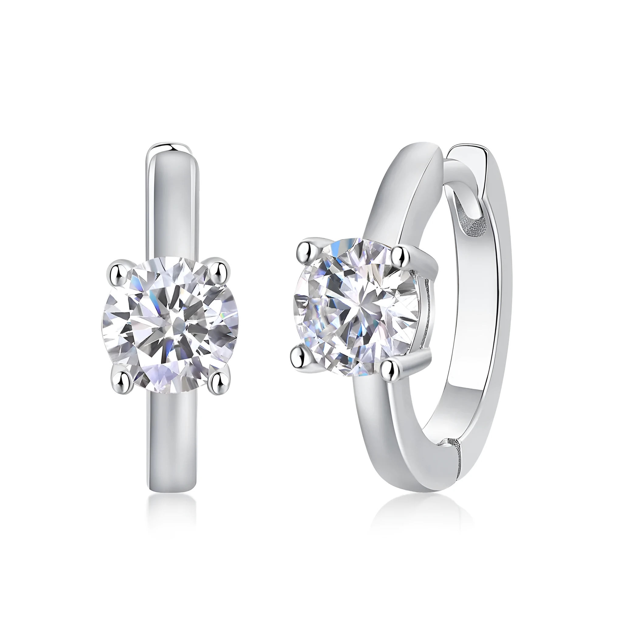 Set Out From The Heart 0.5 carat moissanite stud earrings S925 silver platinum plated in gift box with GRA certificate