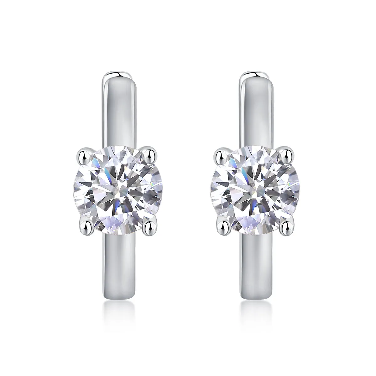 Set Out From The Heart 0.5 carat moissanite stud earrings S925 silver platinum plated in gift box with GRA certificate