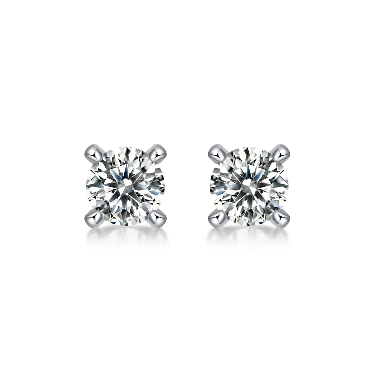 Time Imprint 0.5-carat moissanite stud earrings set in platinum-plated S925 silver with gift box and GRA certificate