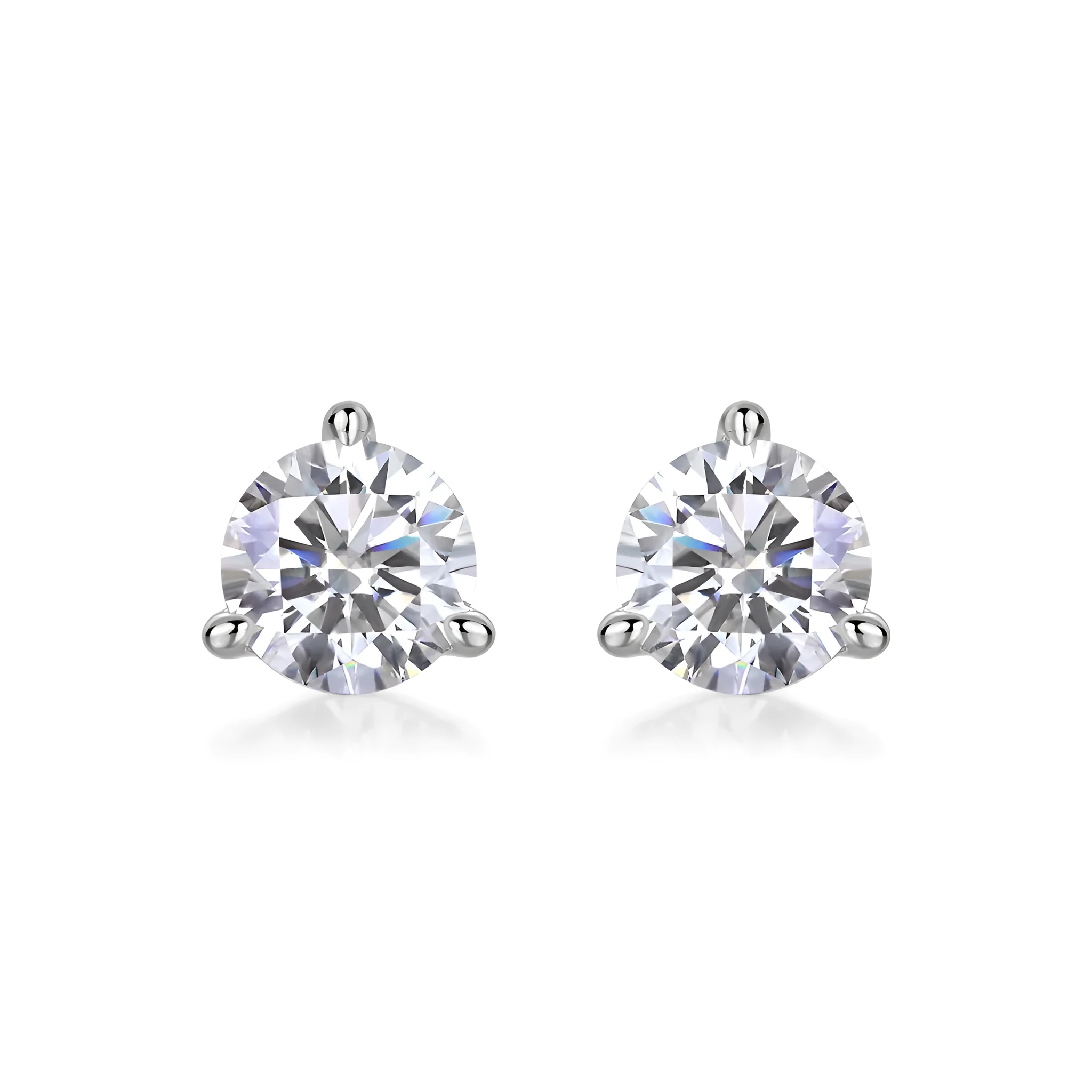 Frozen Frame 0.5-carat moissanite stud earrings in S925 silver platinum-plated gold colour gift box