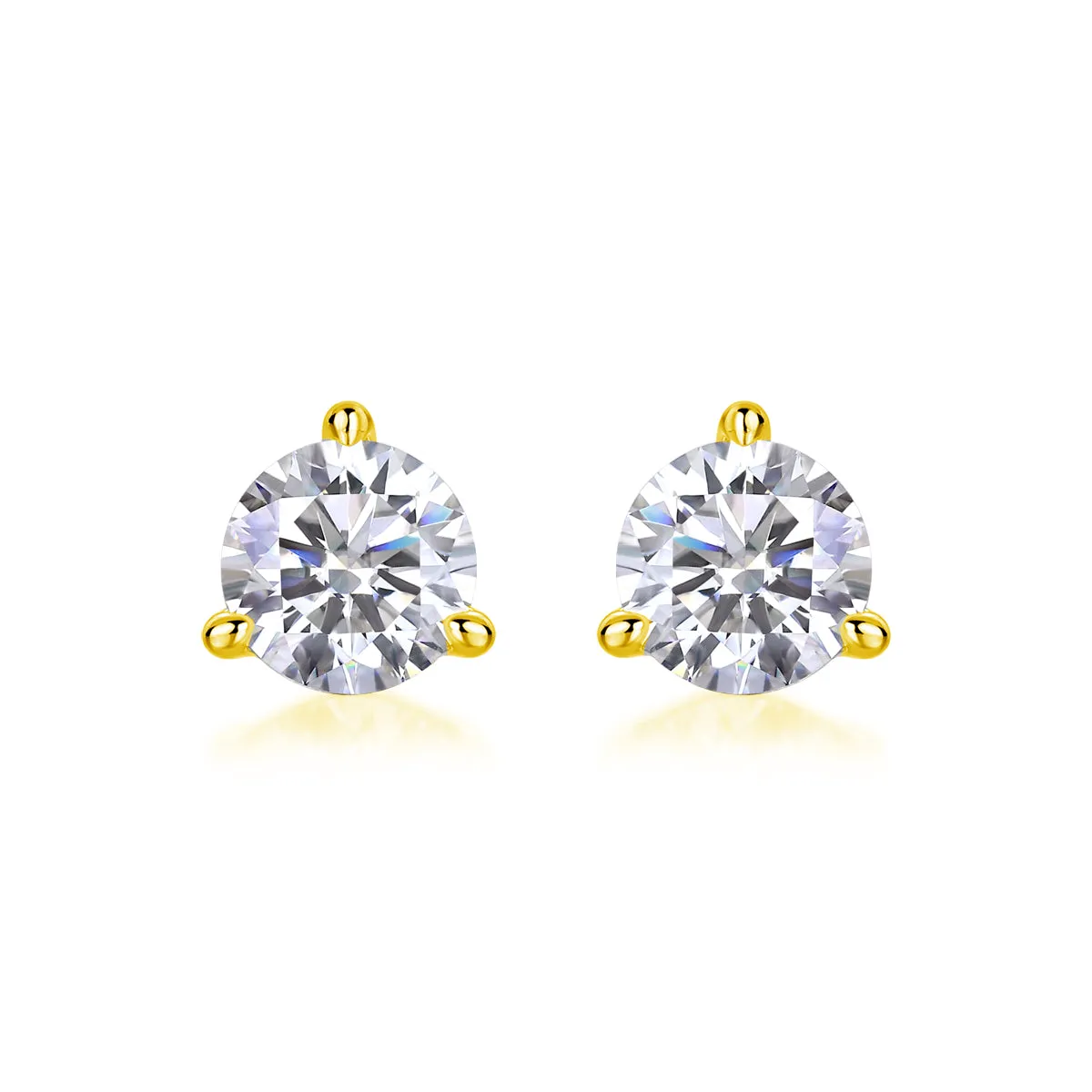 Frozen Frame 0.5-carat moissanite stud earrings in S925 silver platinum-plated gold colour gift box