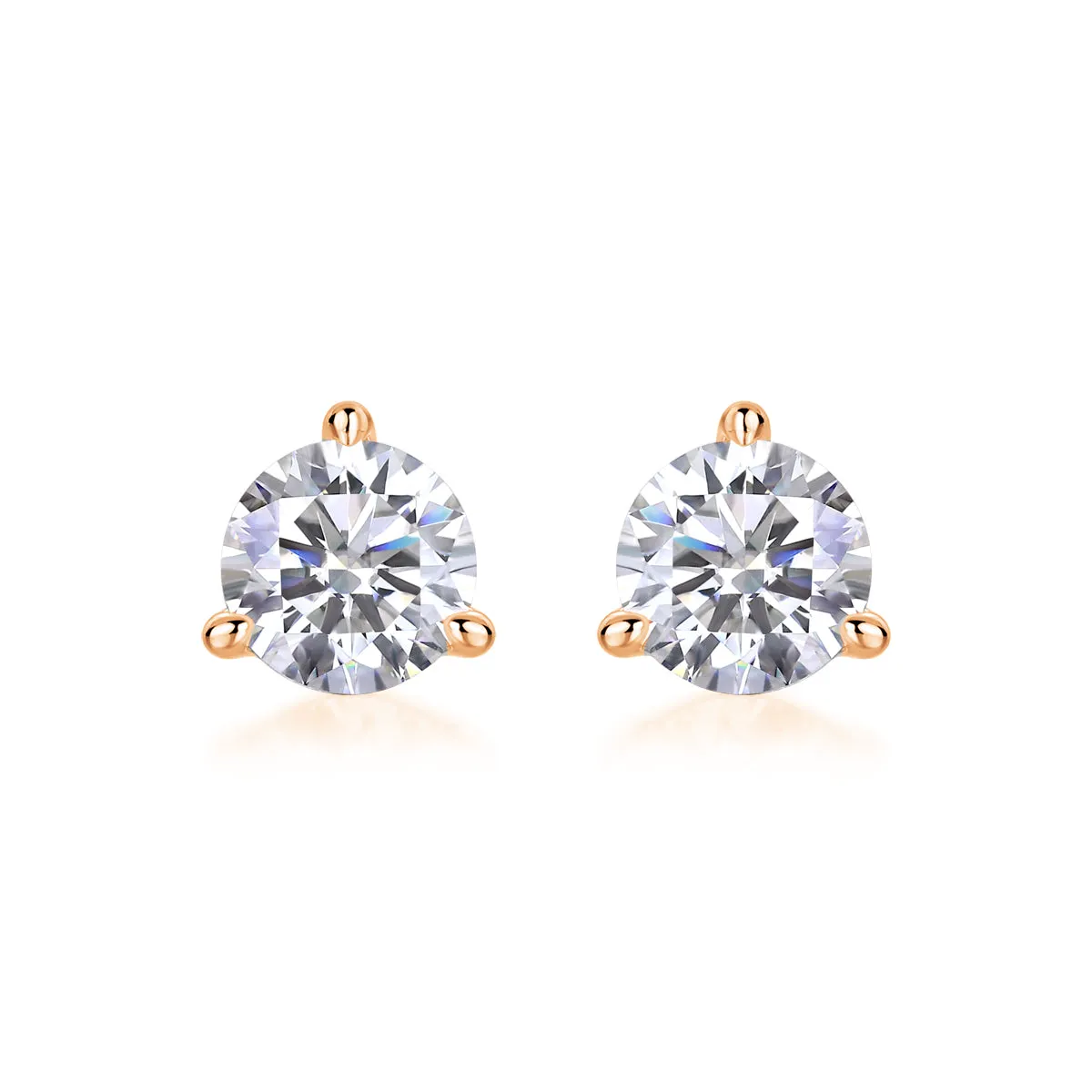 Frozen Frame 0.5-carat moissanite stud earrings in S925 silver platinum-plated gold colour gift box