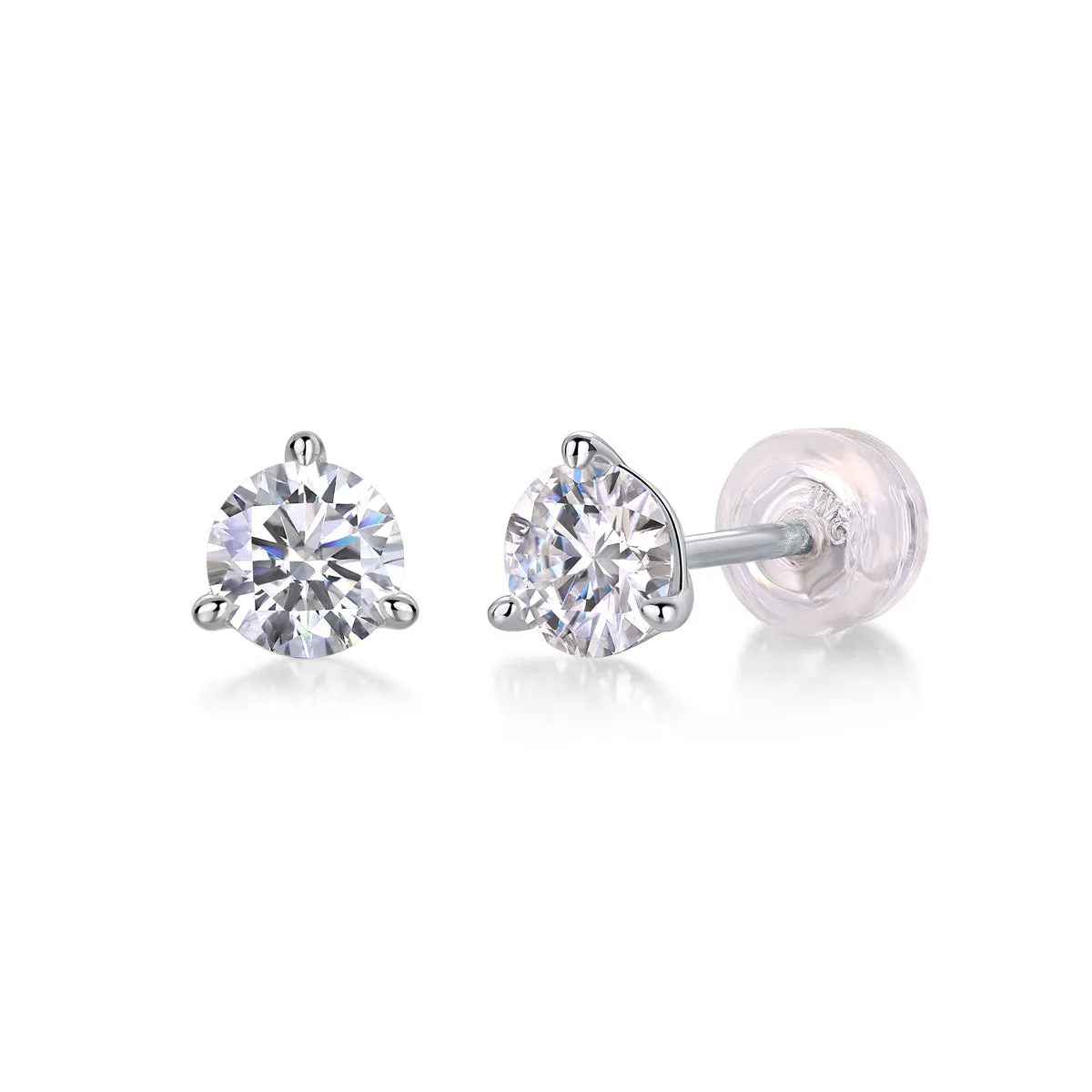 Frozen Frame 0.5-carat moissanite stud earrings in S925 silver platinum-plated gold colour gift box
