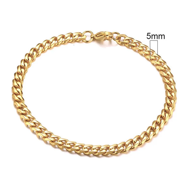 Men's golden Cuban chain necklace 22cm geometric links electroplated metal gold colour