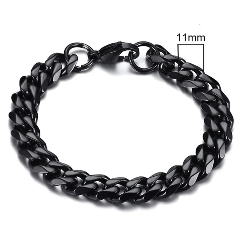 Men's golden Cuban chain necklace 22cm geometric links electroplated metal gold colour