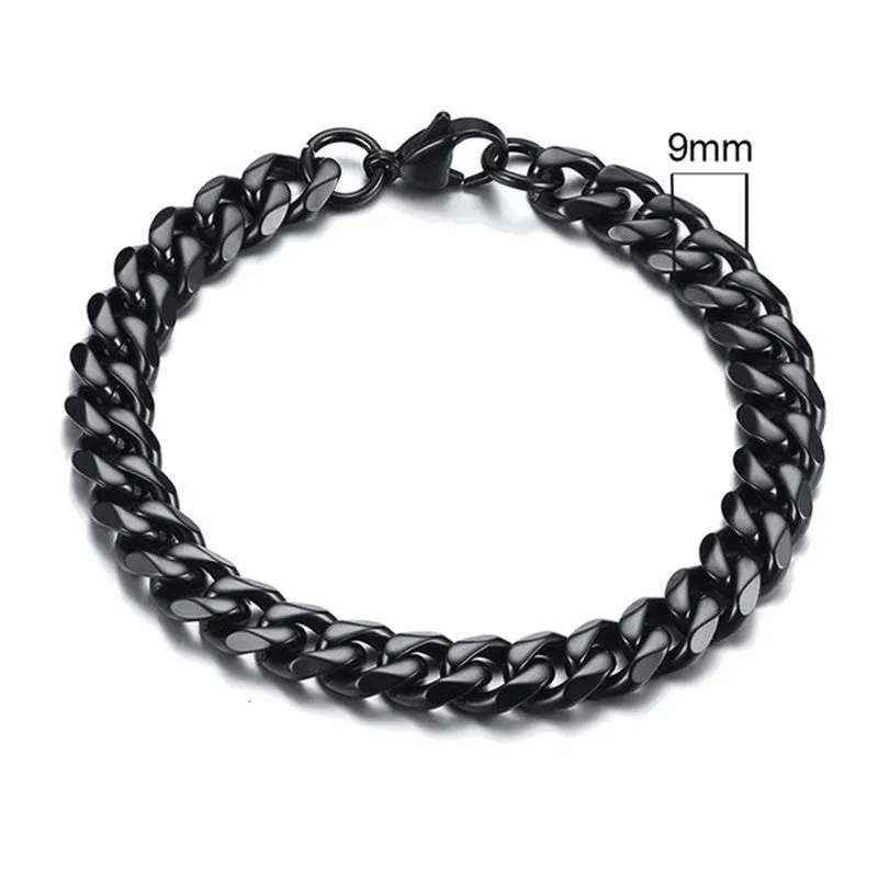 Men's golden Cuban chain necklace 22cm geometric links electroplated metal gold colour