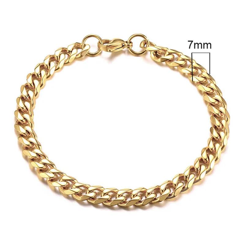 Men's golden Cuban chain necklace 22cm geometric links electroplated metal gold colour