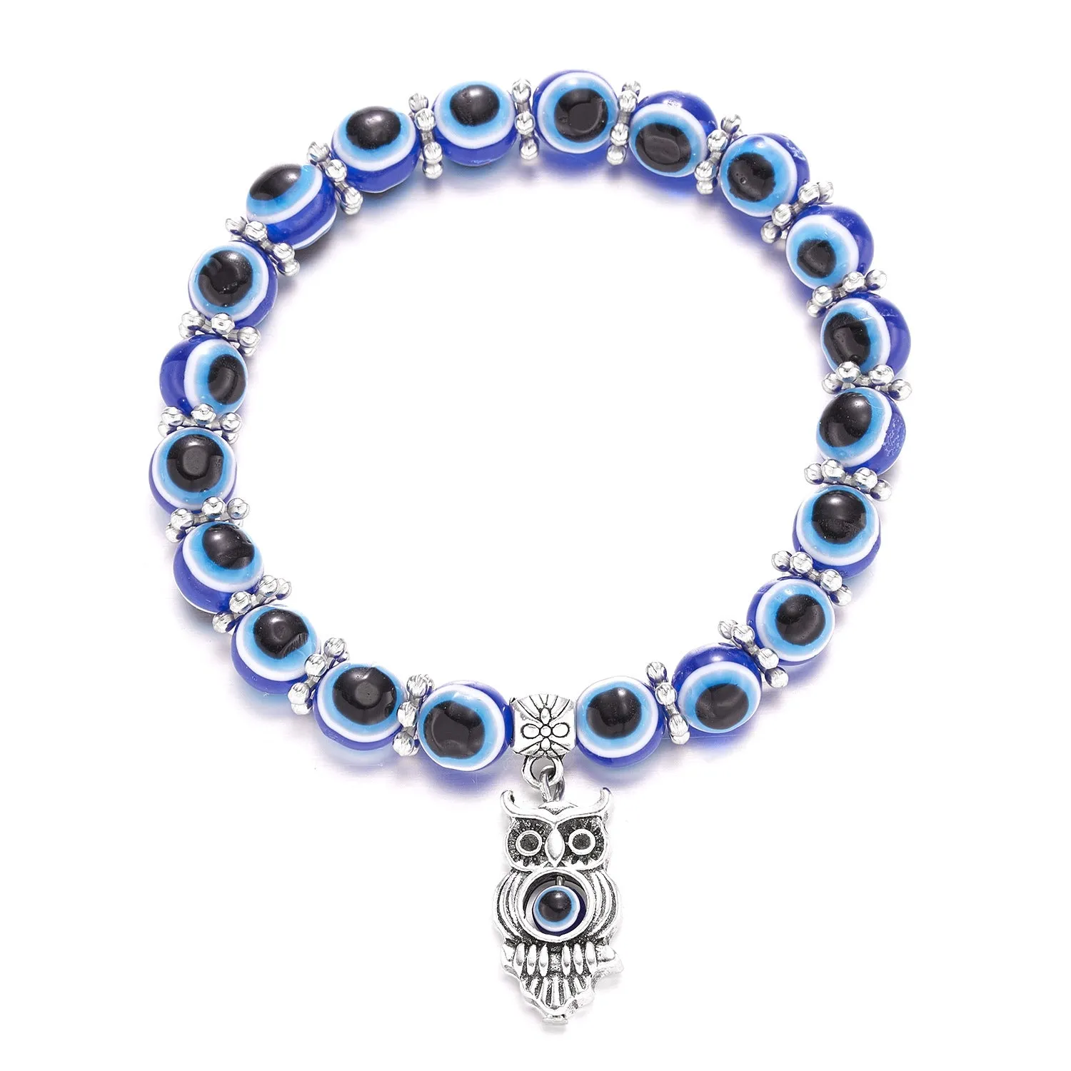Geometric unisex alloy bracelet with baking varnish finish in ethnic style featuring owl design option