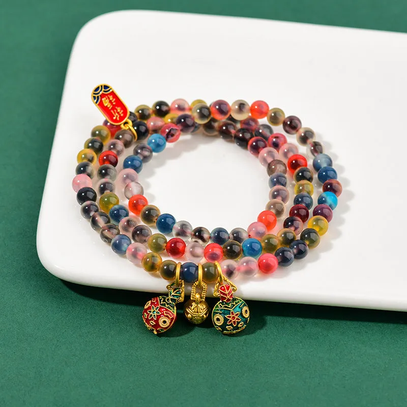 Dzogchen half pond agate bracelet with sugar heart fragrant gray glaze and swallowing gold beast element