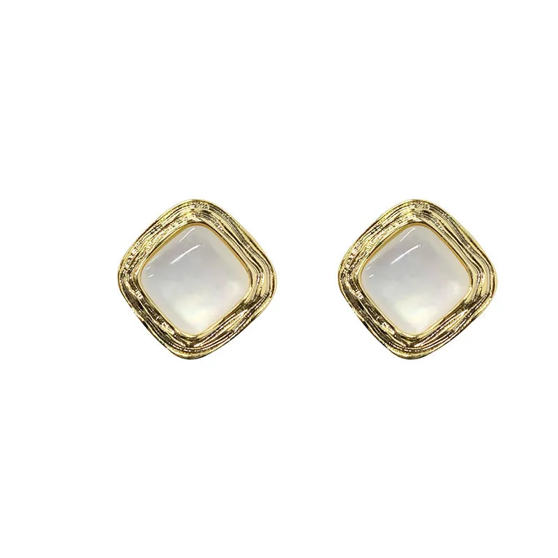 Simple geometric drop earrings made from natural shell, available in two styles, lightweight for daily wear.