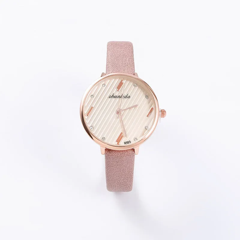 Student watch with round dial, 32mm diameter, pin buckle, available in five colours