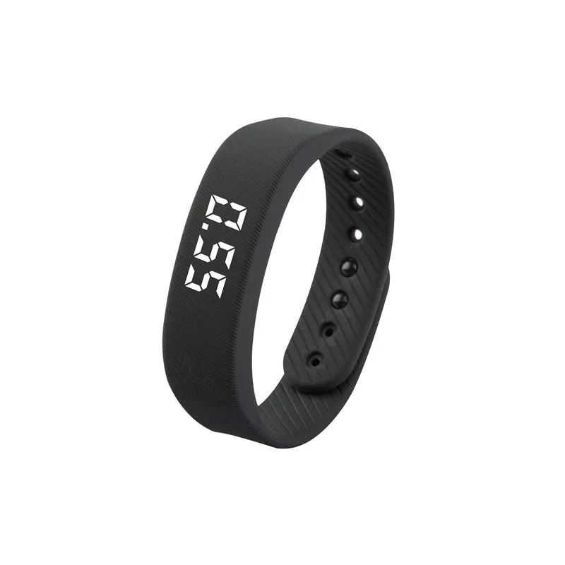 3D smart sports pedometer bracelet with 1.8 inch screen on a wrist, food grade silicone band in rose red