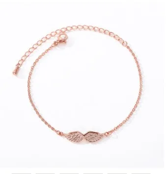 Gold Angel Wing Charm Bracelet Bracelet Women Korean Style Copper Electroplating Animal Zodiac Shape Anti Fatigue Jewellery Gold Rose Gold Silver