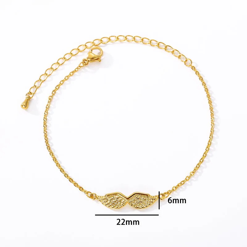 Gold Angel Wing Charm Bracelet Bracelet Women Korean Style Copper Electroplating Animal Zodiac Shape Anti Fatigue Jewellery Gold Rose Gold Silver