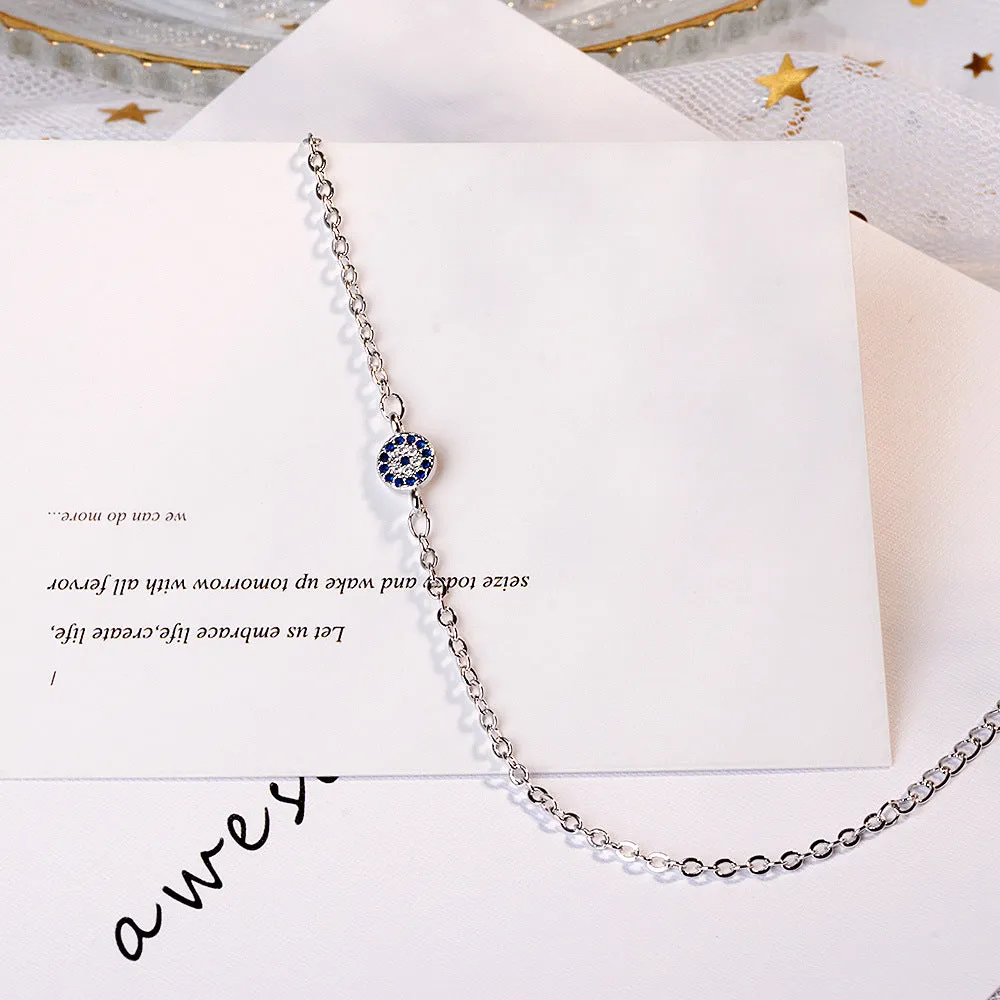 Circle eye demon eye bracelet in Korean style, copper diamond treated, gold colour