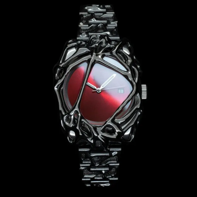 Men's special-shaped quartz watch with sapphire crystal glass mirror and stainless steel case in silver colour