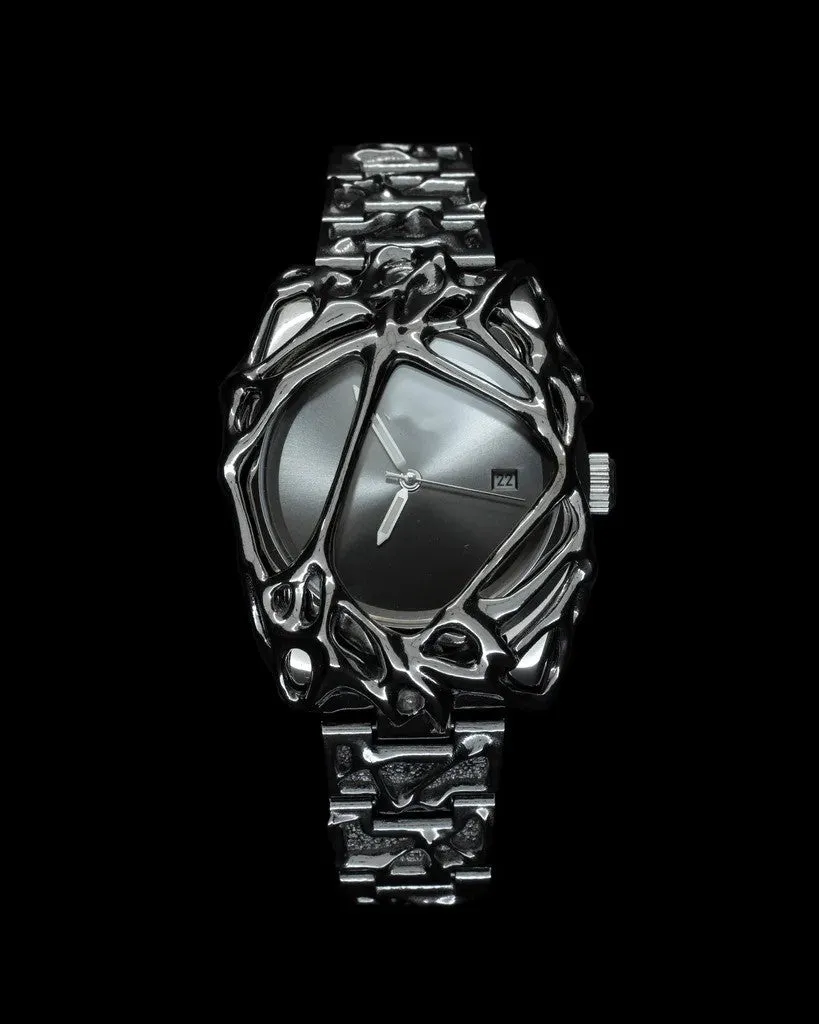 Men's special-shaped quartz watch with sapphire crystal glass mirror and stainless steel case in silver colour