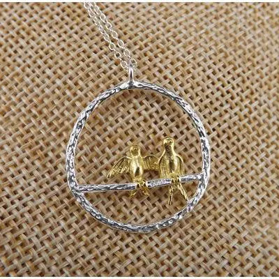 925 sterling silver pendant necklace with cute bird shape on link chain choker for women