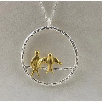925 sterling silver pendant necklace with cute bird shape on link chain choker for women