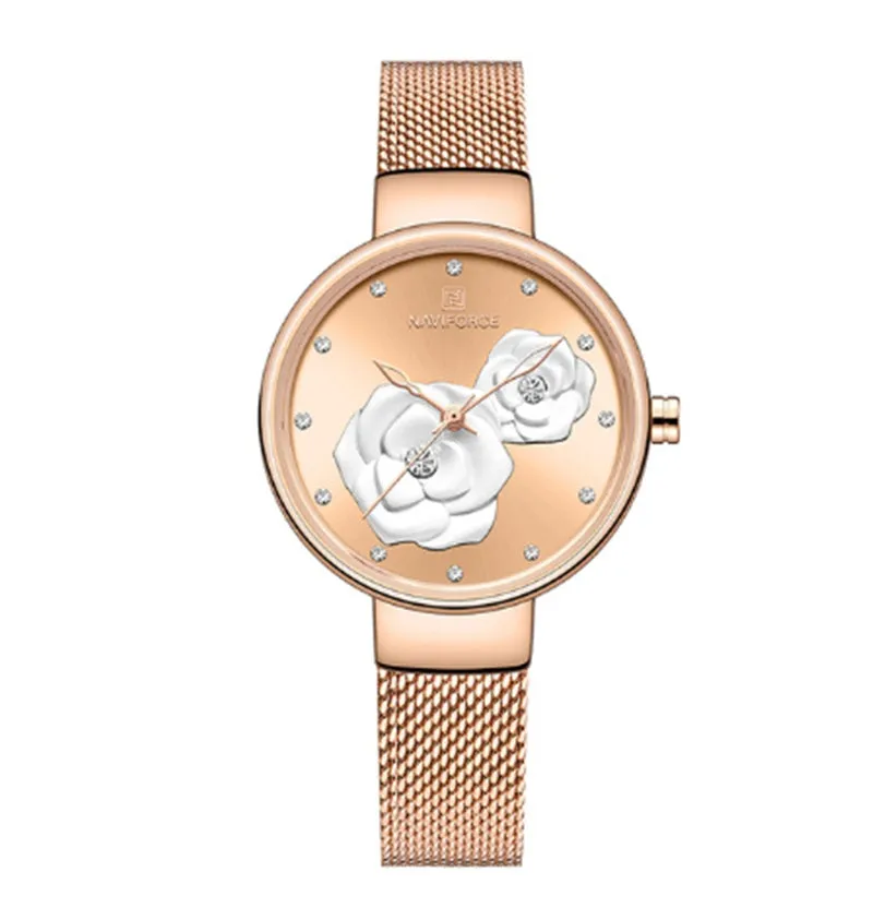 Simple ladies quartz watch with round alloy case, stainless steel strap, and 32mm dial