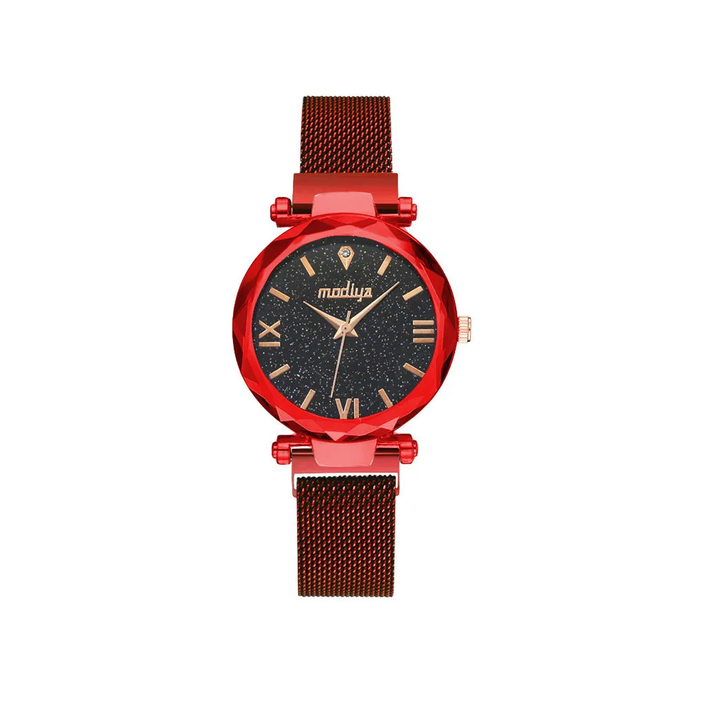 Ladies quartz watch with 39mm dial, alloy case, spiral crown, and bracelet band in rose gold finish