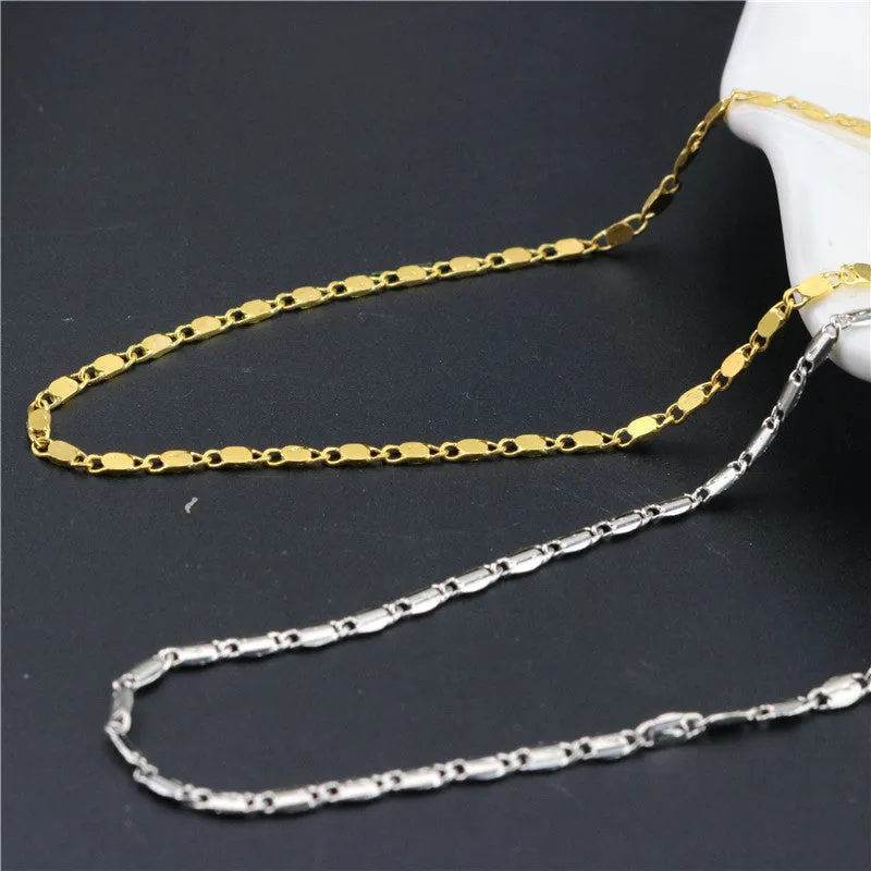 Women's alloy electroplated beach chain anklet in gold colour simple chain design
