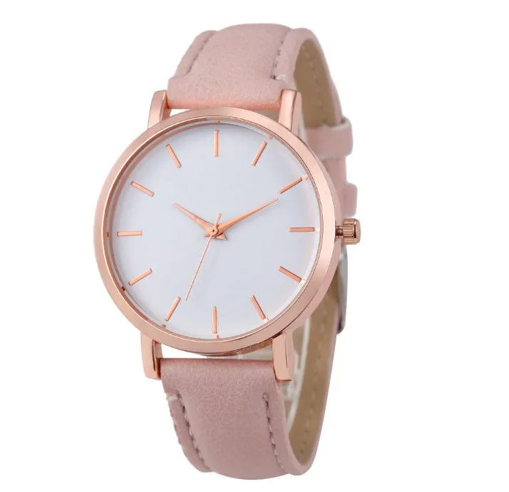Children's quartz watch with round dial, world time feature, black imitation leather strap, and metal pin buckle on a white background