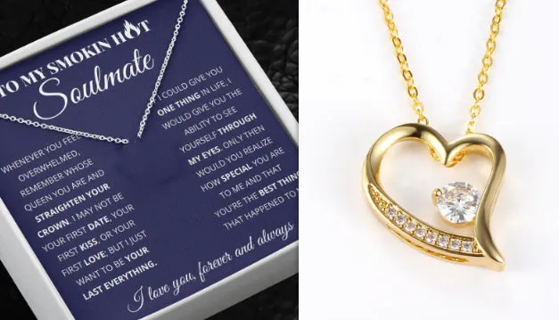 S925 silver heart-shaped pendant necklace with diamond treatment on cross chain, white gold and yellow gold options