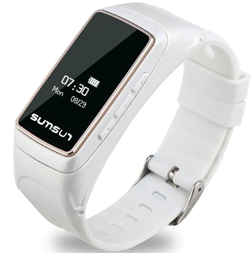 Bluetooth smart watch bracelet headset B7 with OLED display and TPU strap in black colour option
