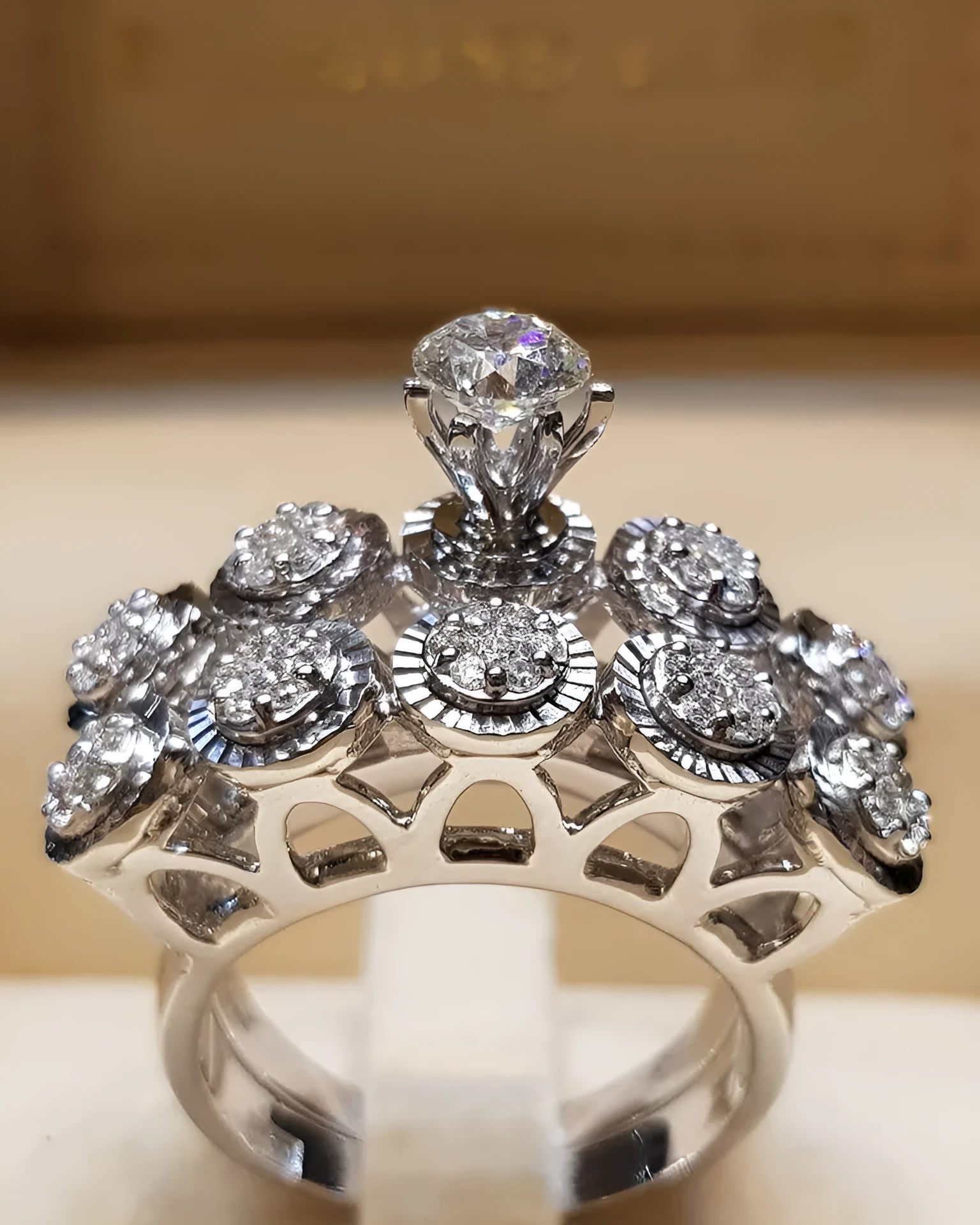 Matching couple rings in heart-shaped alloy electroplated finish, available in sizes 5 to 11