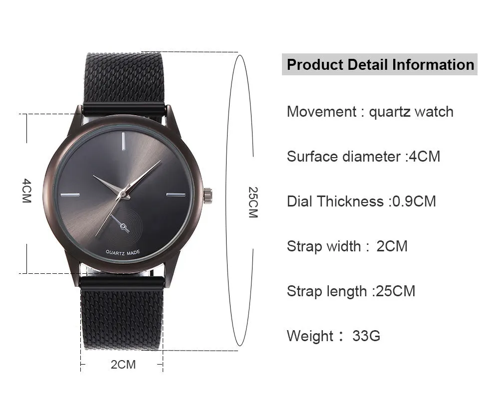 Women's creative plastic mesh quartz watch with round alloy case and pin buckle, available in four colours
