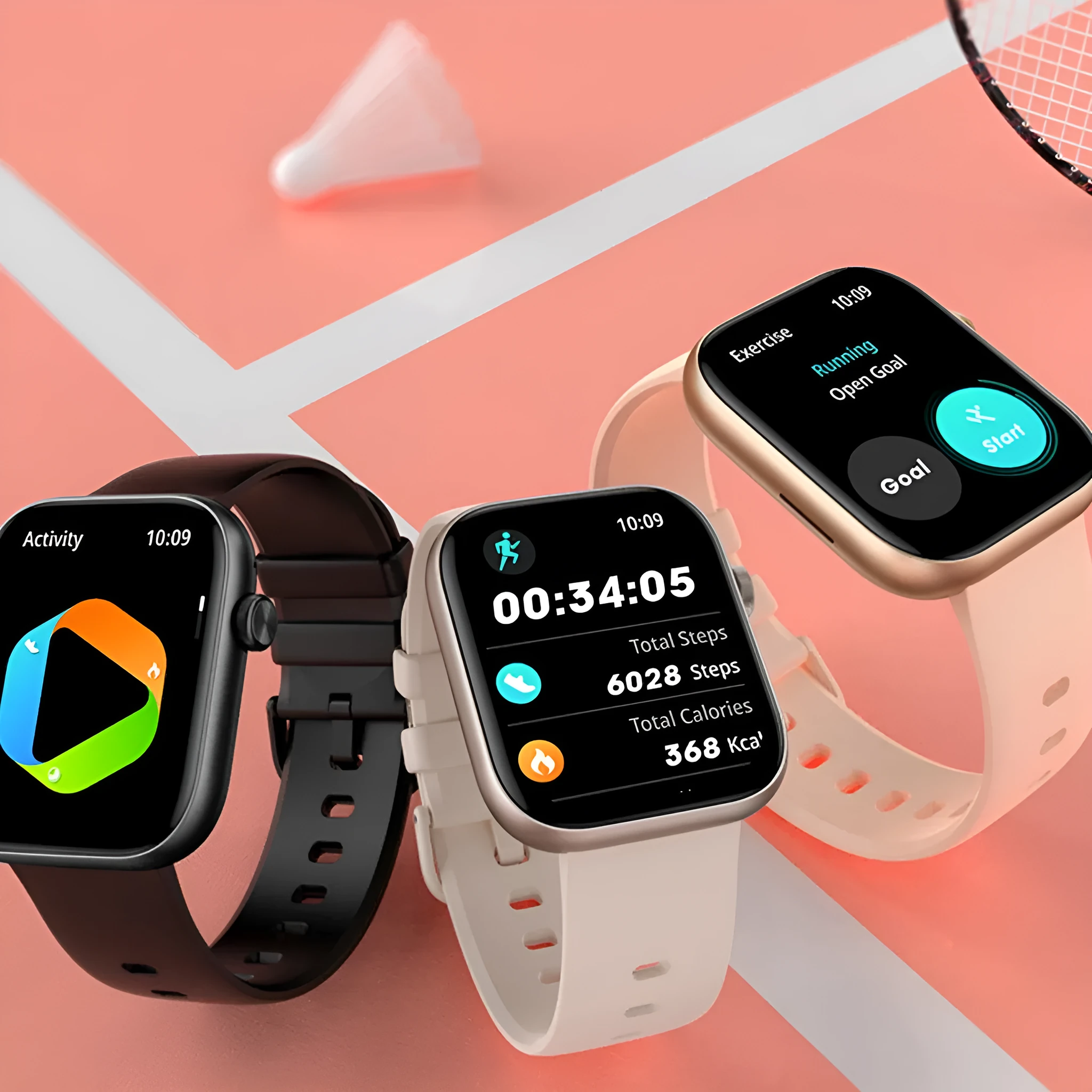 P89 smart watch with full screen touch display and Bluetooth calling in black glue colour
