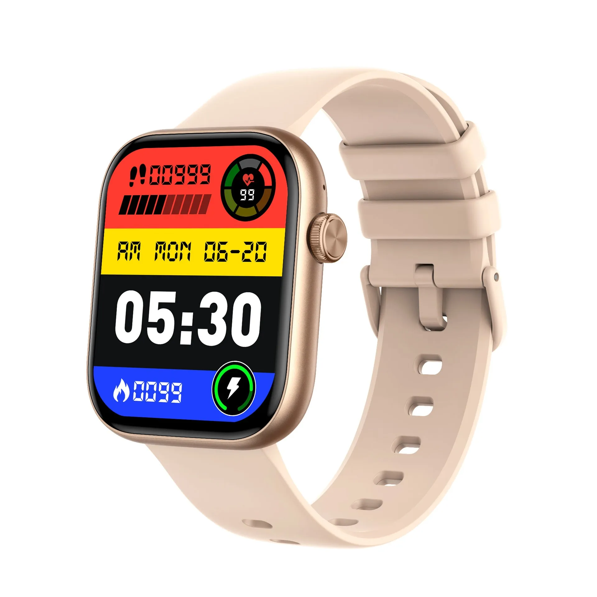 P89 smart watch with full screen touch display and Bluetooth calling in black glue colour