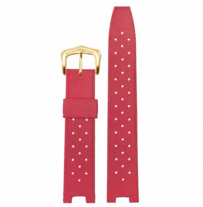 Rubber watch strap with golden buckle in black colour, size 20.10mm width
