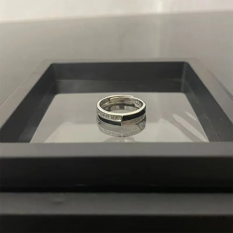Retro cross alloy vintage ring with niche hip-hop style design on index finger