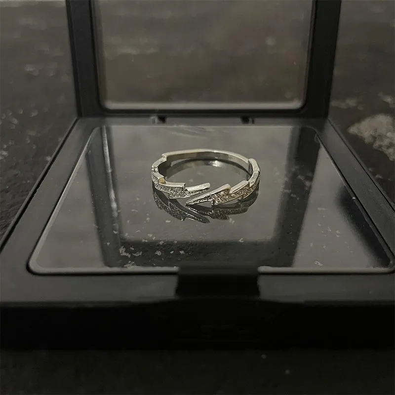Retro cross alloy vintage ring with niche hip-hop style design on index finger