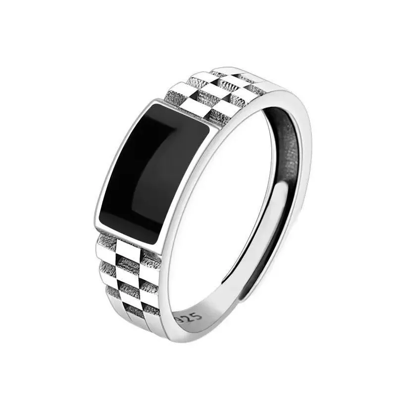 Retro cross alloy vintage ring with niche hip-hop style design on index finger