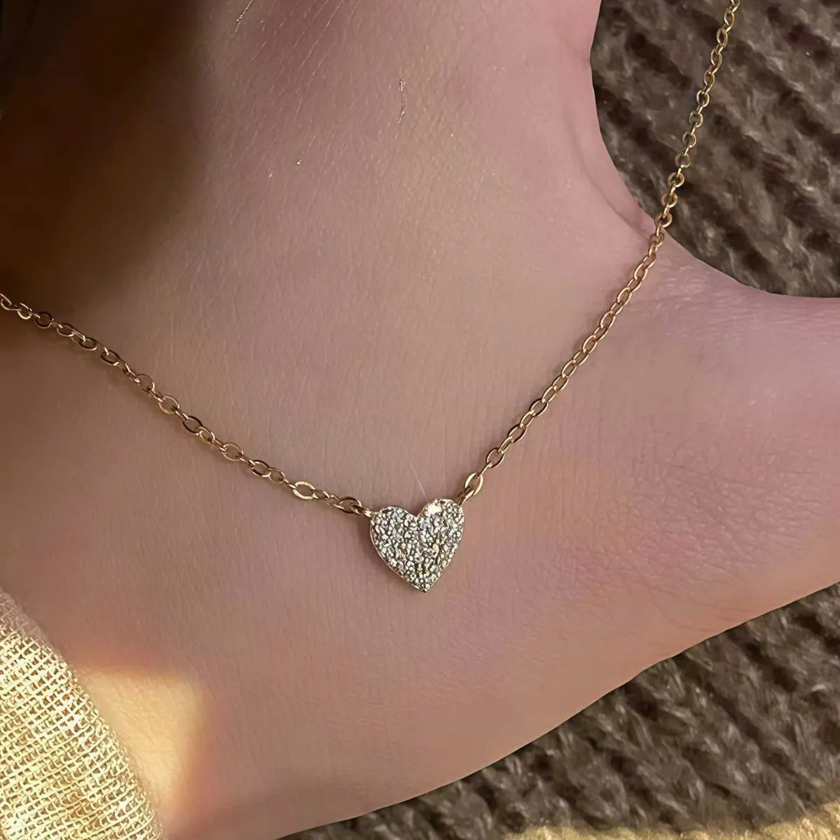 Love necklace S925 sterling silver 18K gold plated heart pendant cross chain hand polished jewellery