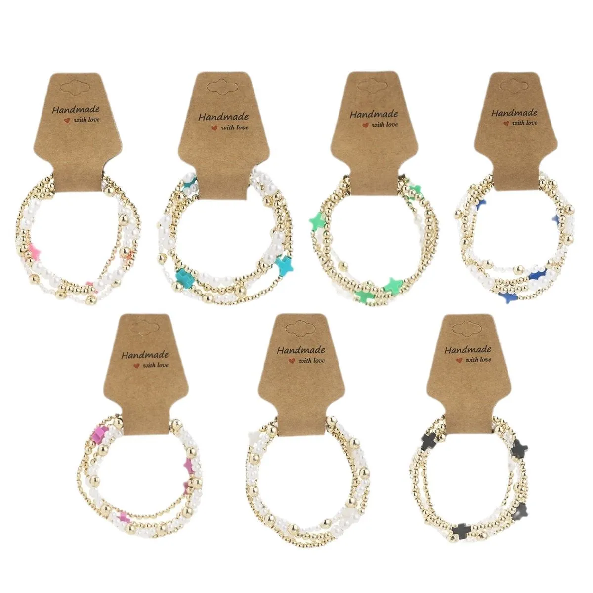 Fashion cross seed bead handmade kraft paper bracelet for women, electroplated resin geometric design, PF-0308 colour variant