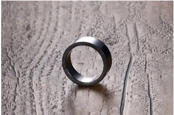 Titanium steel geometric minimalist couple rings in sizes 6 to 12 for men and women