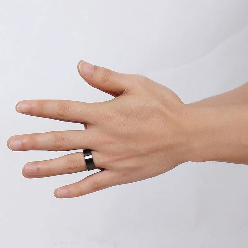 Titanium steel geometric minimalist couple rings in sizes 6 to 12 for men and women