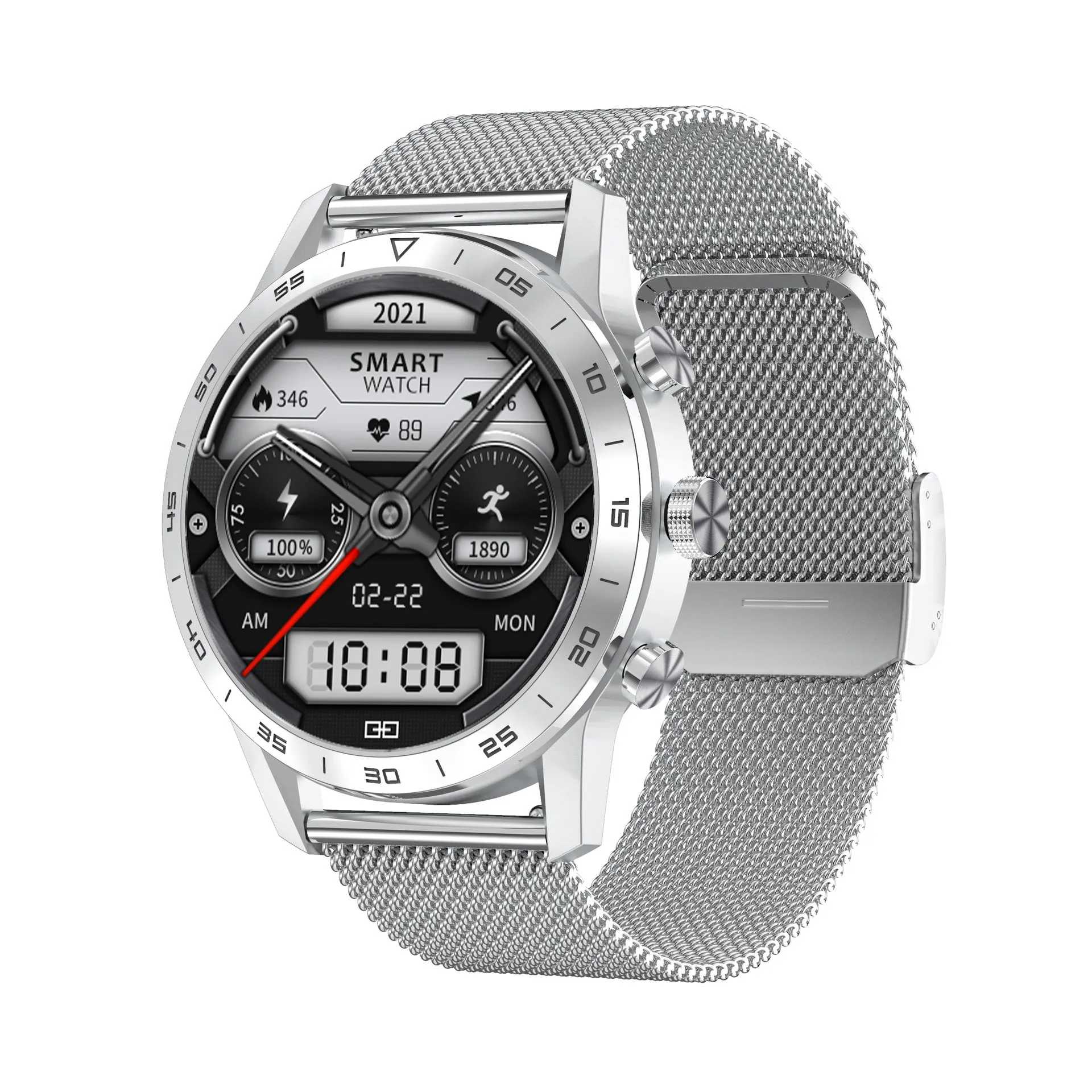 Fitness tracker smart watch with 1.39-inch IPS full screen, Bluetooth call feature, and step counter on display
