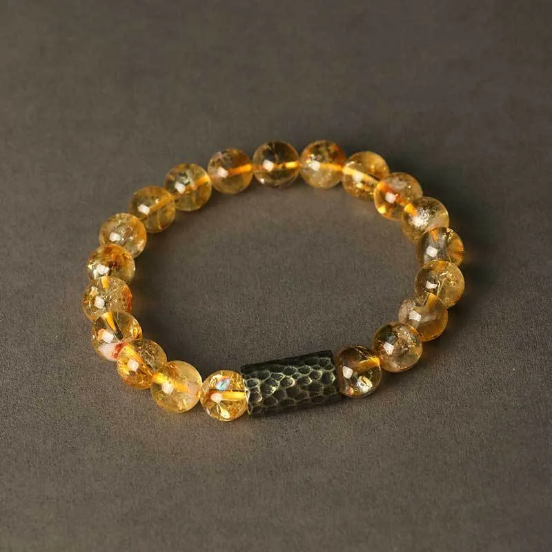 Barbie tan yellow tower crystal double ring bracelet with adjustable fastening