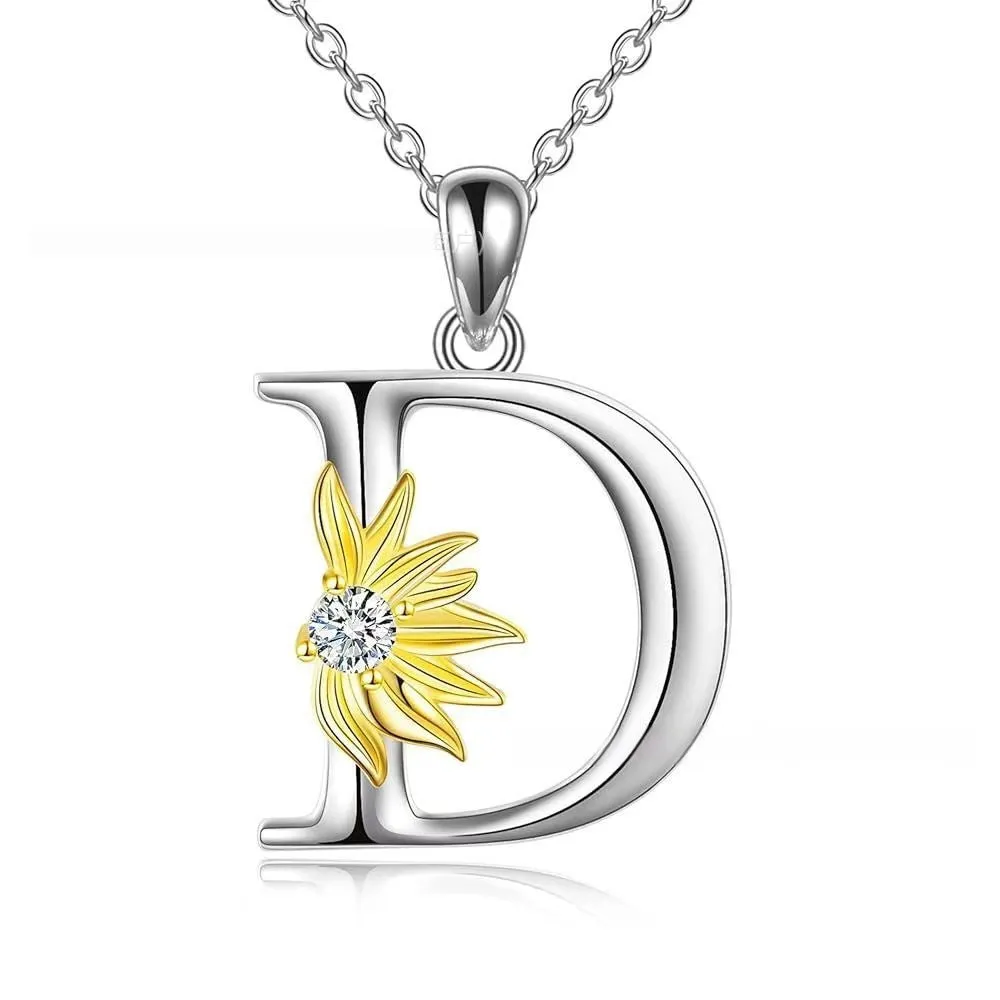 925 silver sunflower geometric pendant necklace available in multiple colours