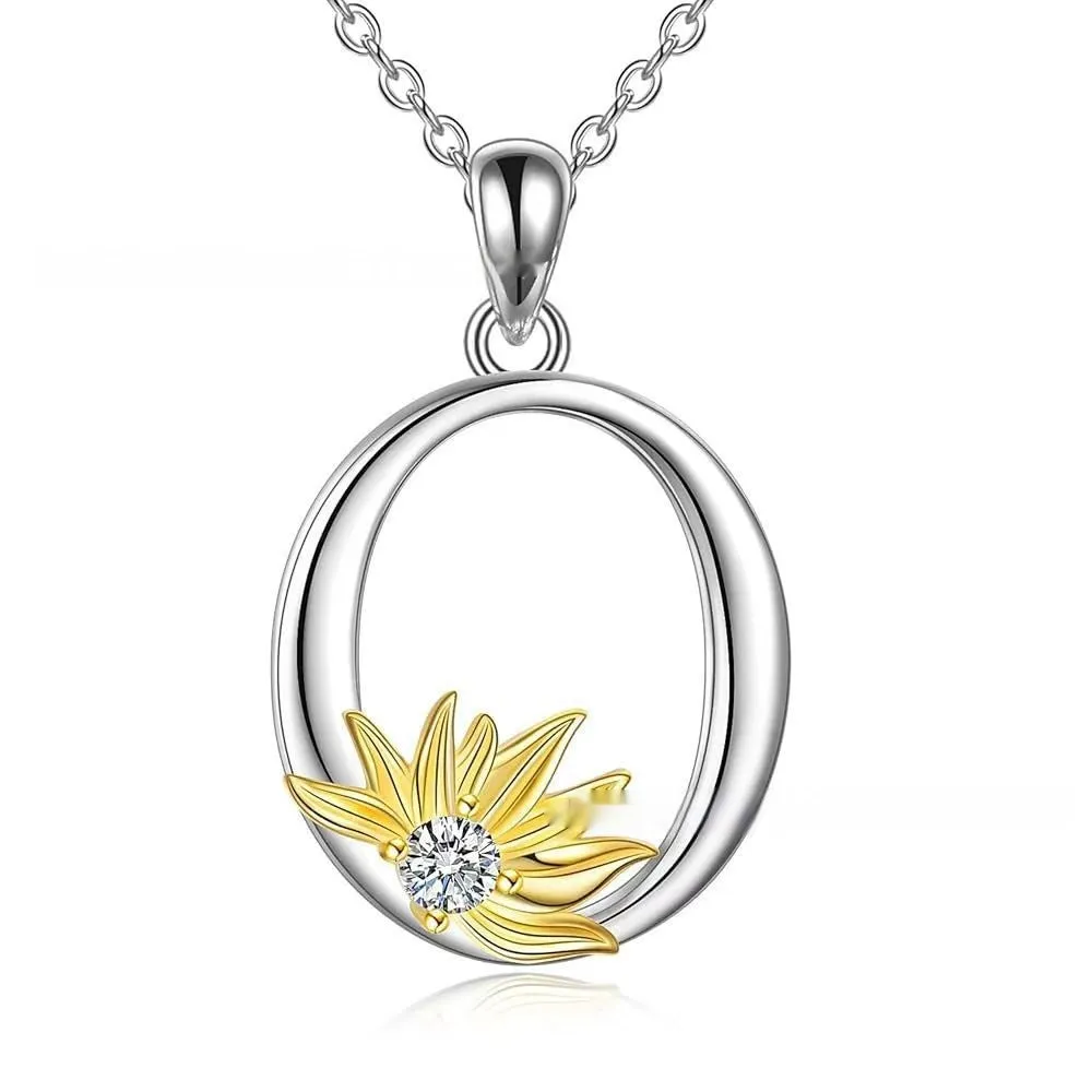 925 silver sunflower geometric pendant necklace available in multiple colours