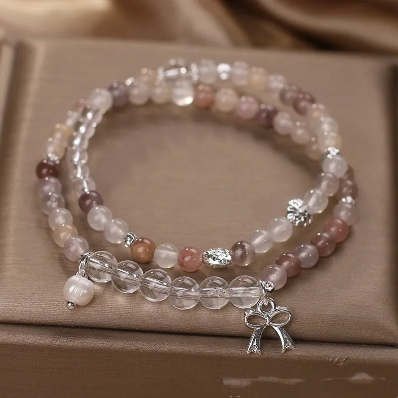 Chinese ancient style beaded butterfly bracelet for women, ethnic style, special-interest design, adjustable, colour options available