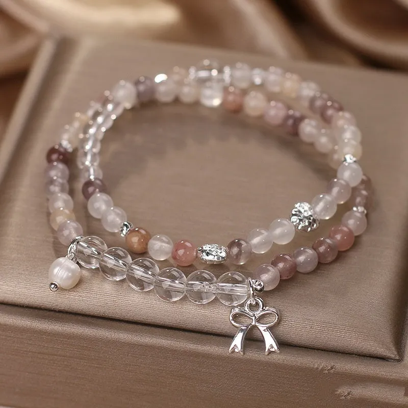 Chinese ancient style beaded butterfly bracelet for women, ethnic style, special-interest design, adjustable, colour options available