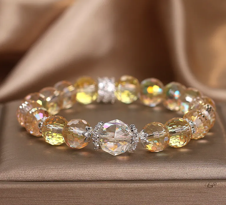 Austrian amethyst style artificial crystal bracelet in purple for women light luxury minority design