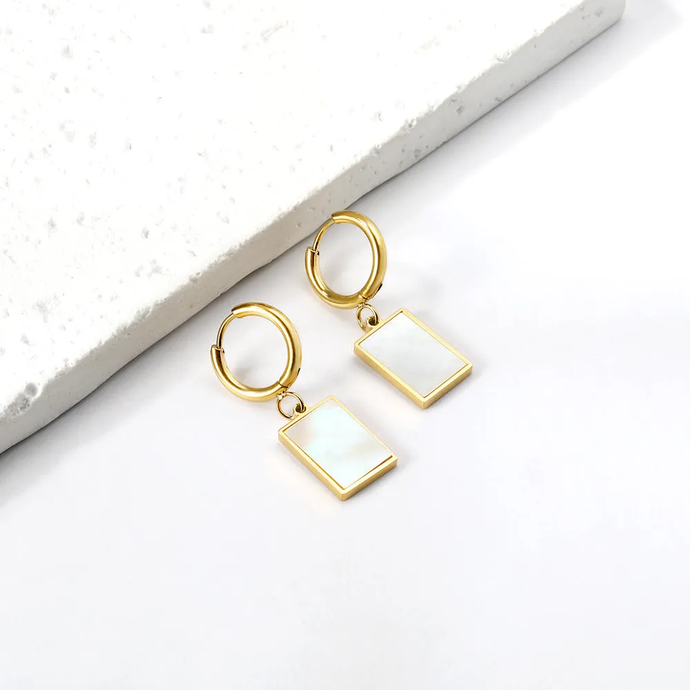 Electroplated 18K gold stainless steel earrings with heart star and geometric shapes